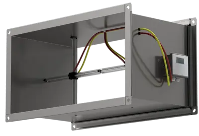 Rectangular measuring station with air straightener