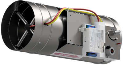 Circular measuring and control station with air straightener
