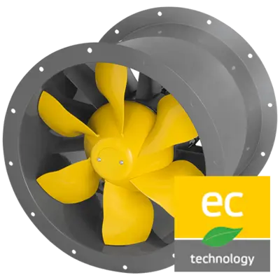 Axialine tube fan with EC motor
