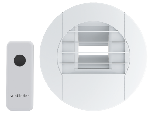 Alize Blue humidity sensitive kitchen extract vent. Battery powered smart remote