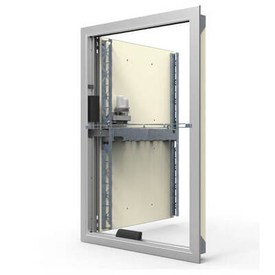 Aesthetic smoke evacuation shutter for ceiling mounting.
