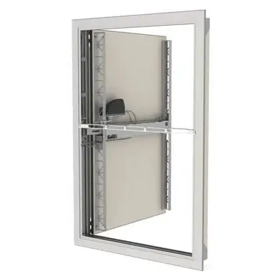 Aesthetic smoke evacuation shutter for ceiling mounting.