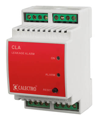 which activates an alarm for leakages of electrically conductive fluids such as water.