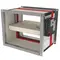 Rectangular fire damper with a 240 minutes fire resistance in concrete walls.