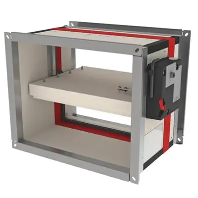 Rf-Technologies Rectangular fire damper 240min with a tunnel casing extension