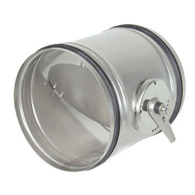 Round VCD throttle valve in galvanized steel for manual use 