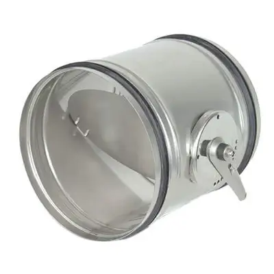 Round VCD throttle valve in galvanized steel for manual use 