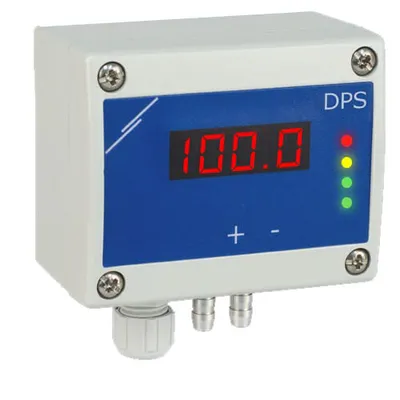Differential pressure, air flow controller (high resolution) with display - DC supply