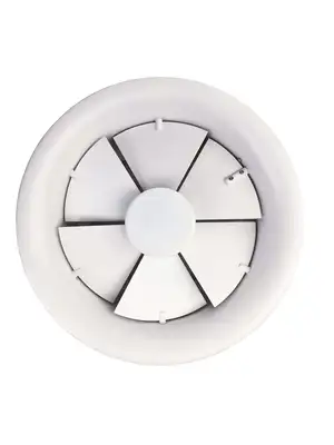 Ceiling diffuser for room heights from 4 to 10m.