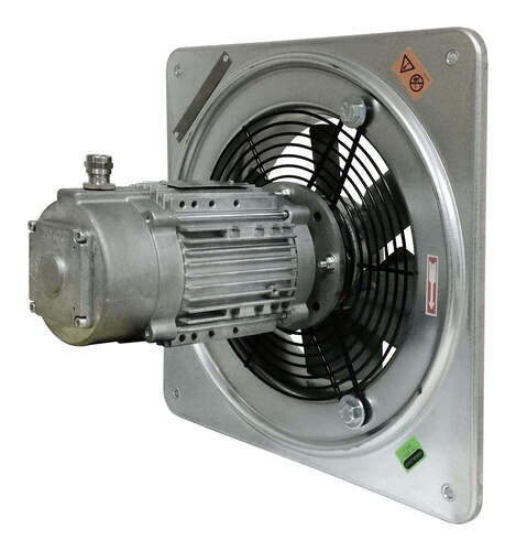 Square plate mounted axial fan - Atex