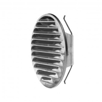 Round stainless steel grille with clamping spring