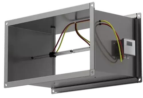 Rectangular measuring station with air straightener