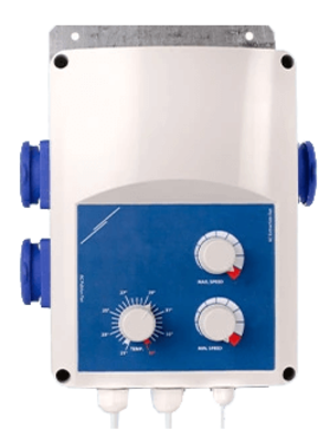 Prewired fan speed controller and electric heater controller.