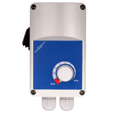 Electronic triac based fan speed controller with microprocessor controlled zero-cross detection.