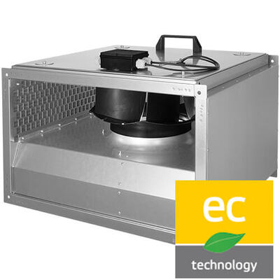 Duct fan with EC motor, sound insulated