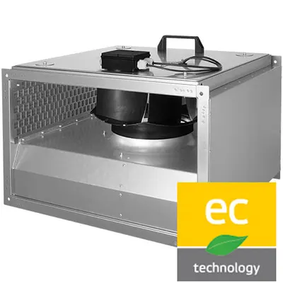 Duct fan with EC motor, sound insulated