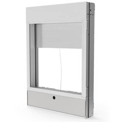 Aesthetic smoke evacuation shutter for ceiling mounting.