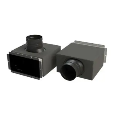 Multifunctional galvanized steel plenum box for grilles