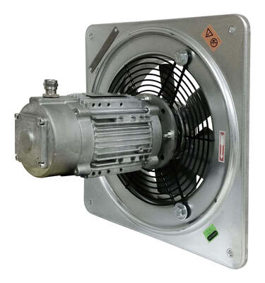 Square plate mounted axial fan - Atex