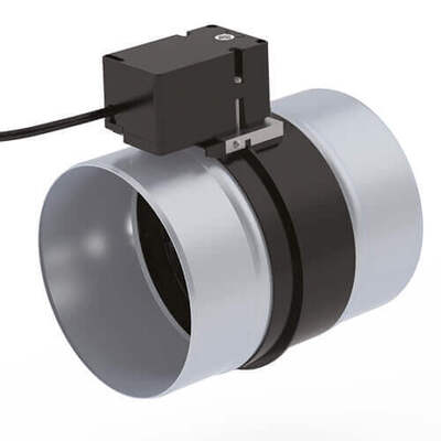  The RM-ME motorized damper works in fully-open/fully-shut mode, operated by an electric motor.