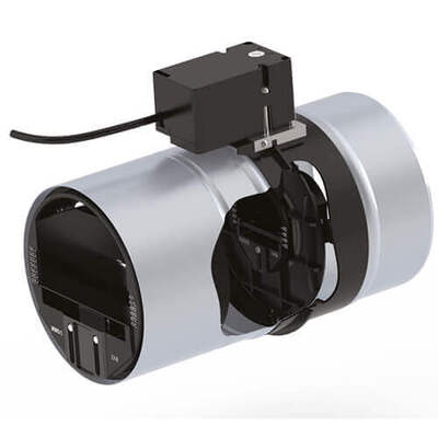  The RM-ME motorized damper works in fully-open/fully-shut mode, operated by an electric motor.