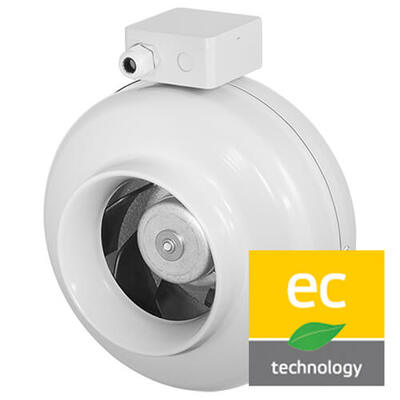 Backward curved centrifugal fan with EC motor