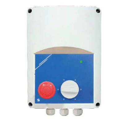 Transformer fan speed controller , with emergency button