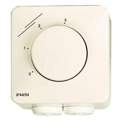 Control switch with 3 positions and off position for manual ventilation control.