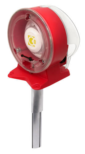 Optical smoke detector with service alarm for duct installation