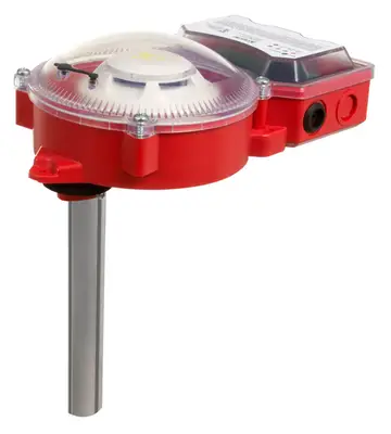 Optical smoke detector for duct installation.
