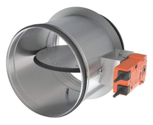 Circular E600 single compartment smoke control damper with a fire resistance